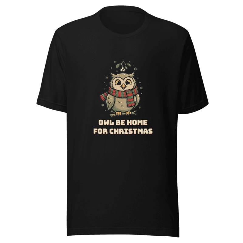 RetroPuns — Owl Be Home For Christmas Tee